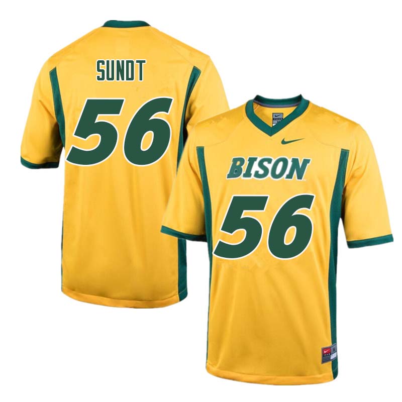 Men #56 Tanner Sundt North Dakota State Bison College Football Jerseys Sale-Yellow